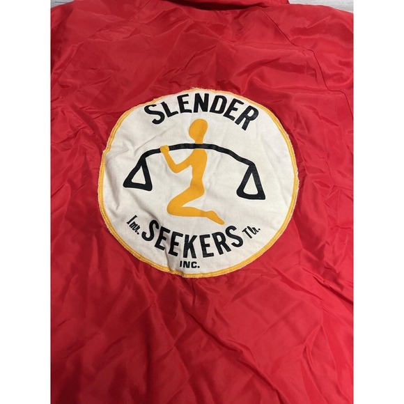 Vintage 70s Starter Jacket Coaches Size L Red Slender Seekers Patch - Picture 8 of 15
